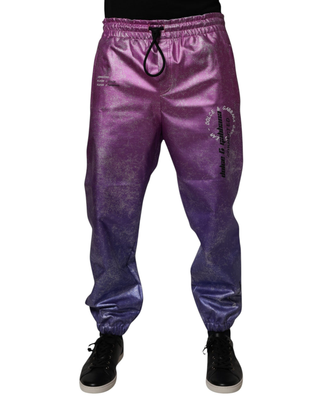 Dolce & Gabbana Pink Lilac Two-Tone Jogger Sweatpants