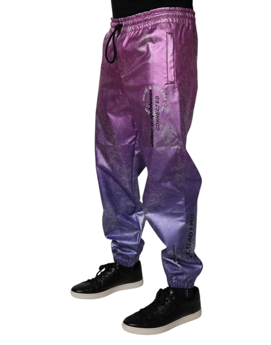 Dolce & Gabbana Pink Lilac Two-Tone Jogger Sweatpants