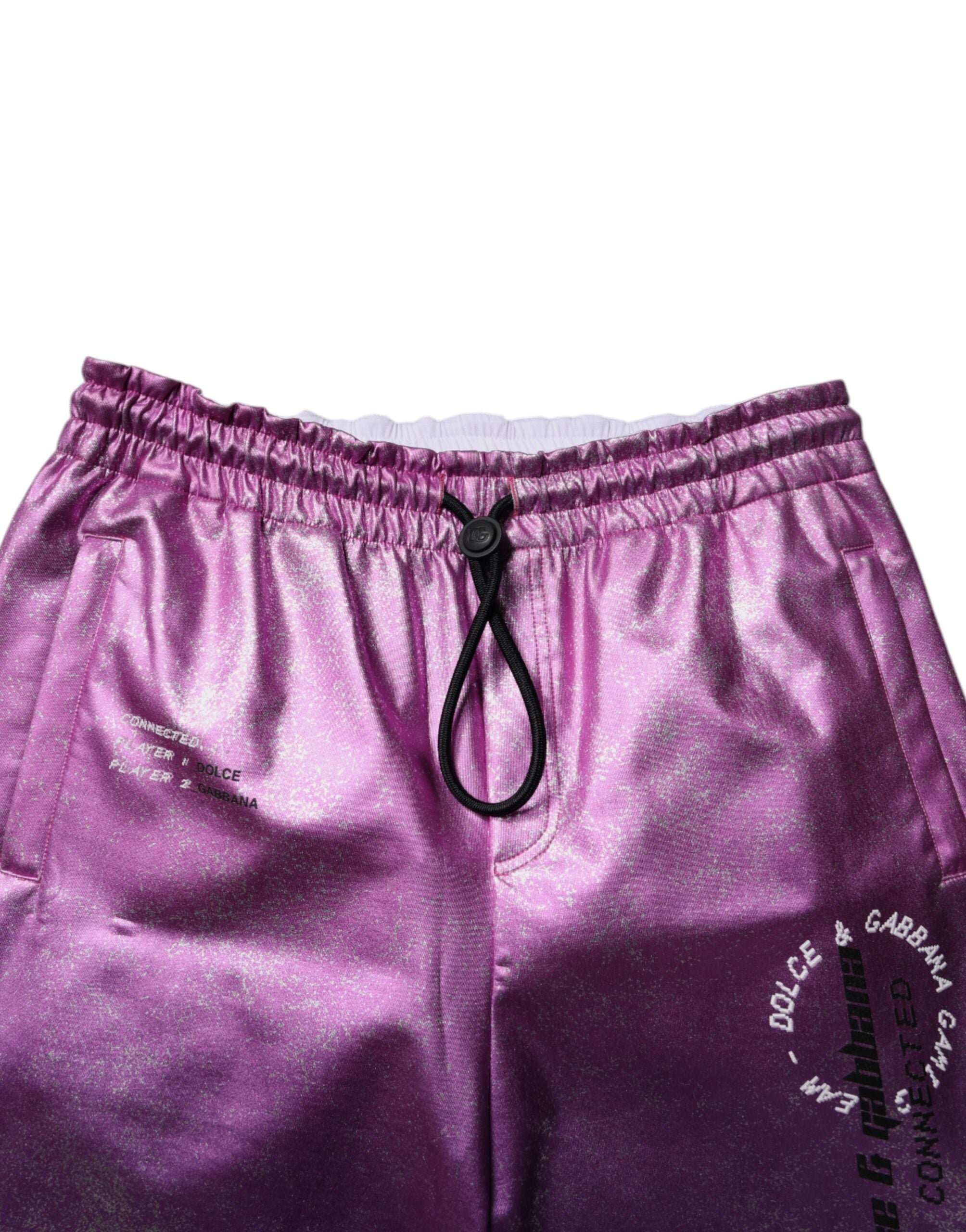 Dolce & Gabbana Pink Lilac Two-Tone Jogger Sweatpants