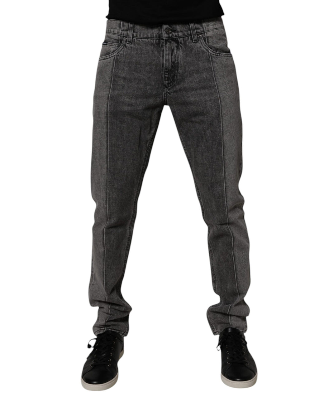 Dolce & Gabbana Two-Tone Gray Cotton Denim Jeans