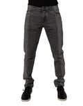 Dolce & Gabbana Two-Tone Gray Cotton Denim Jeans