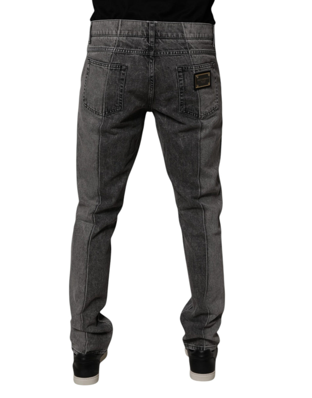 Dolce & Gabbana Two-Tone Gray Cotton Denim Jeans