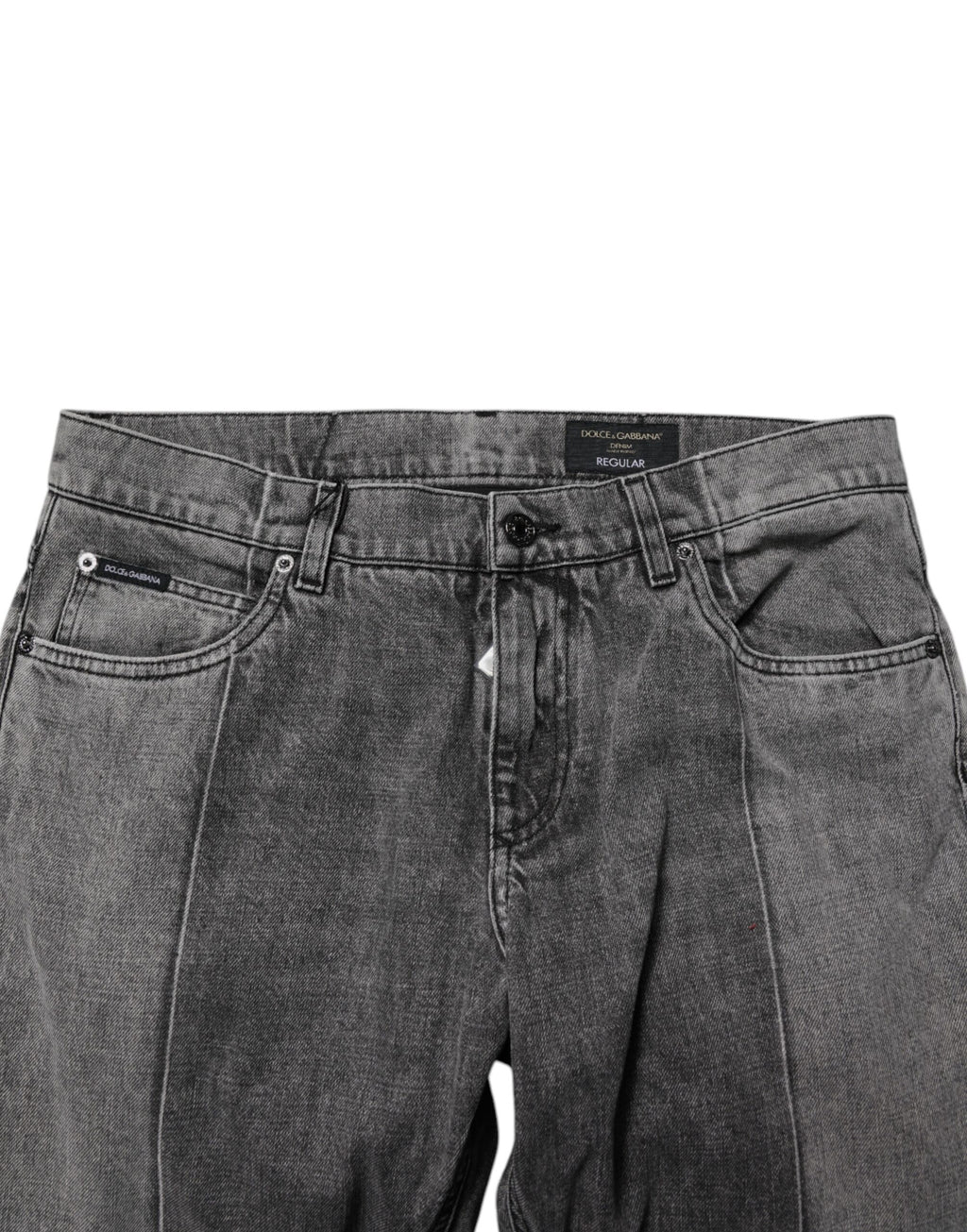 Dolce & Gabbana Two-Tone Gray Cotton Denim Jeans