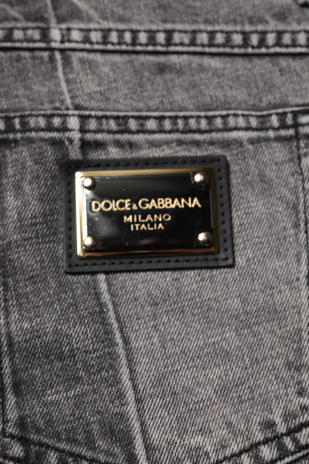 Dolce & Gabbana Two-Tone Gray Cotton Denim Jeans