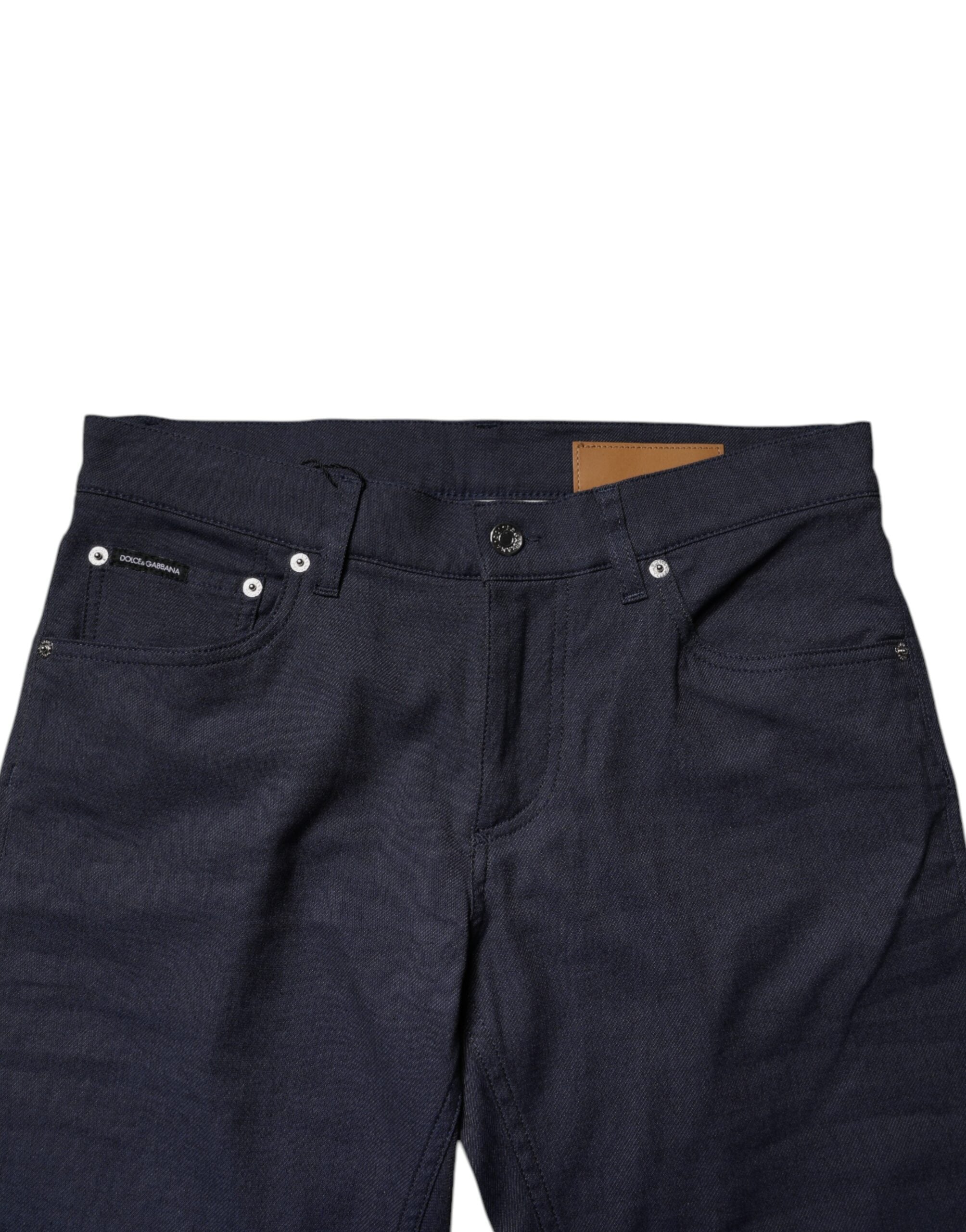 Dolce & Gabbana Dunkelblaue Baumwoll-Stretch-Skinny-Denim-Jeans