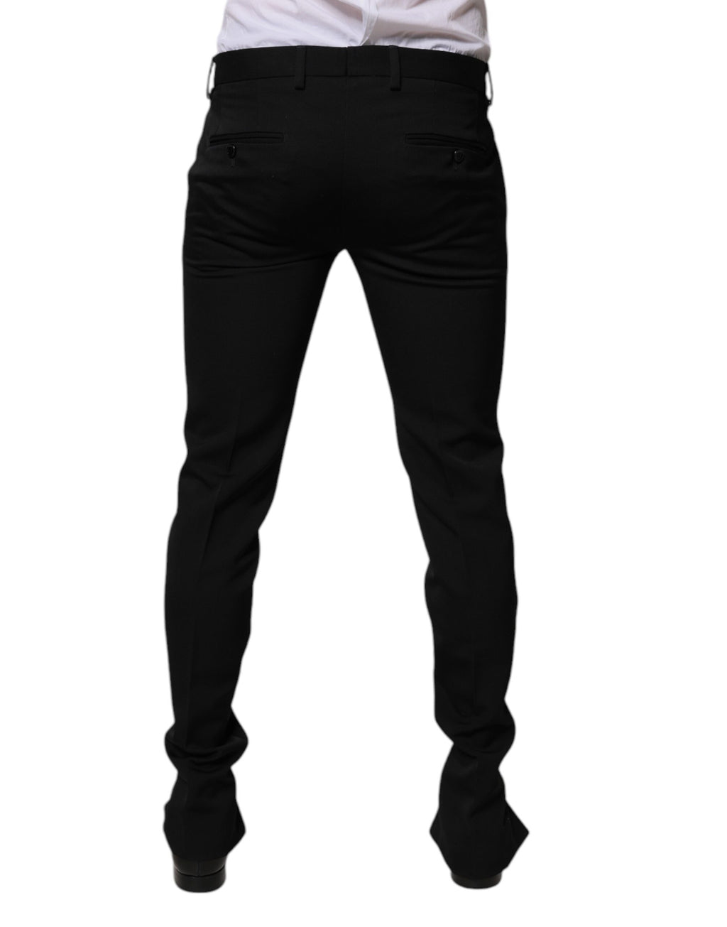 Dolce & Gabbana Black Tapered Wool Formal Trousers