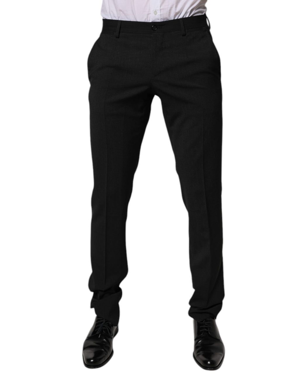 Dolce & Gabbana Schwarze Polyester konisch zulaufende formelle Herren Anzughose