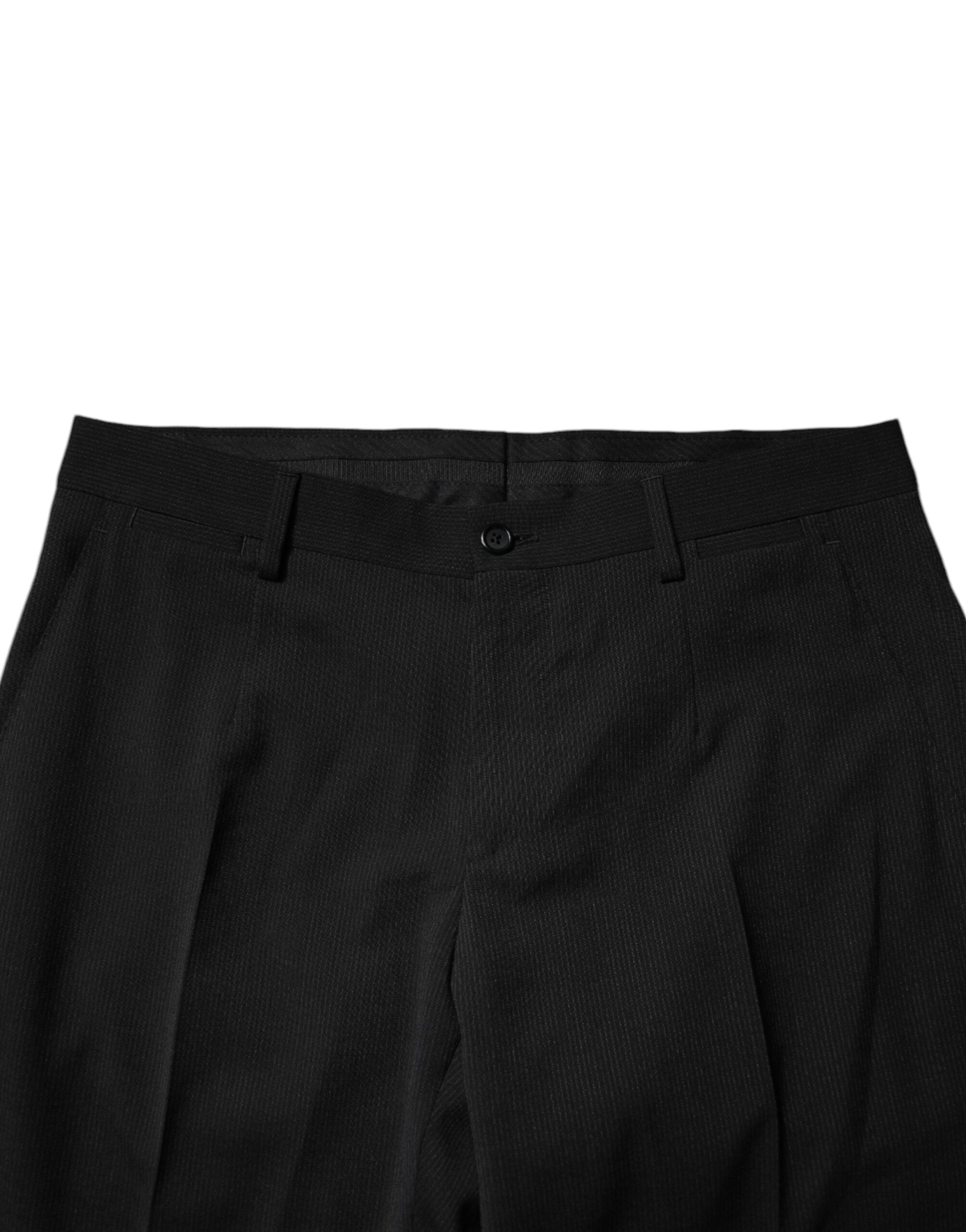 Dolce & Gabbana Schwarze Polyester konisch zulaufende formelle Herren Anzughose