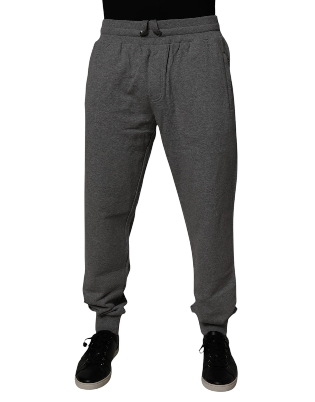 Dolce & Gabbana Graue Logo-Baumwoll-Jogginghose für Männer Jogginghose