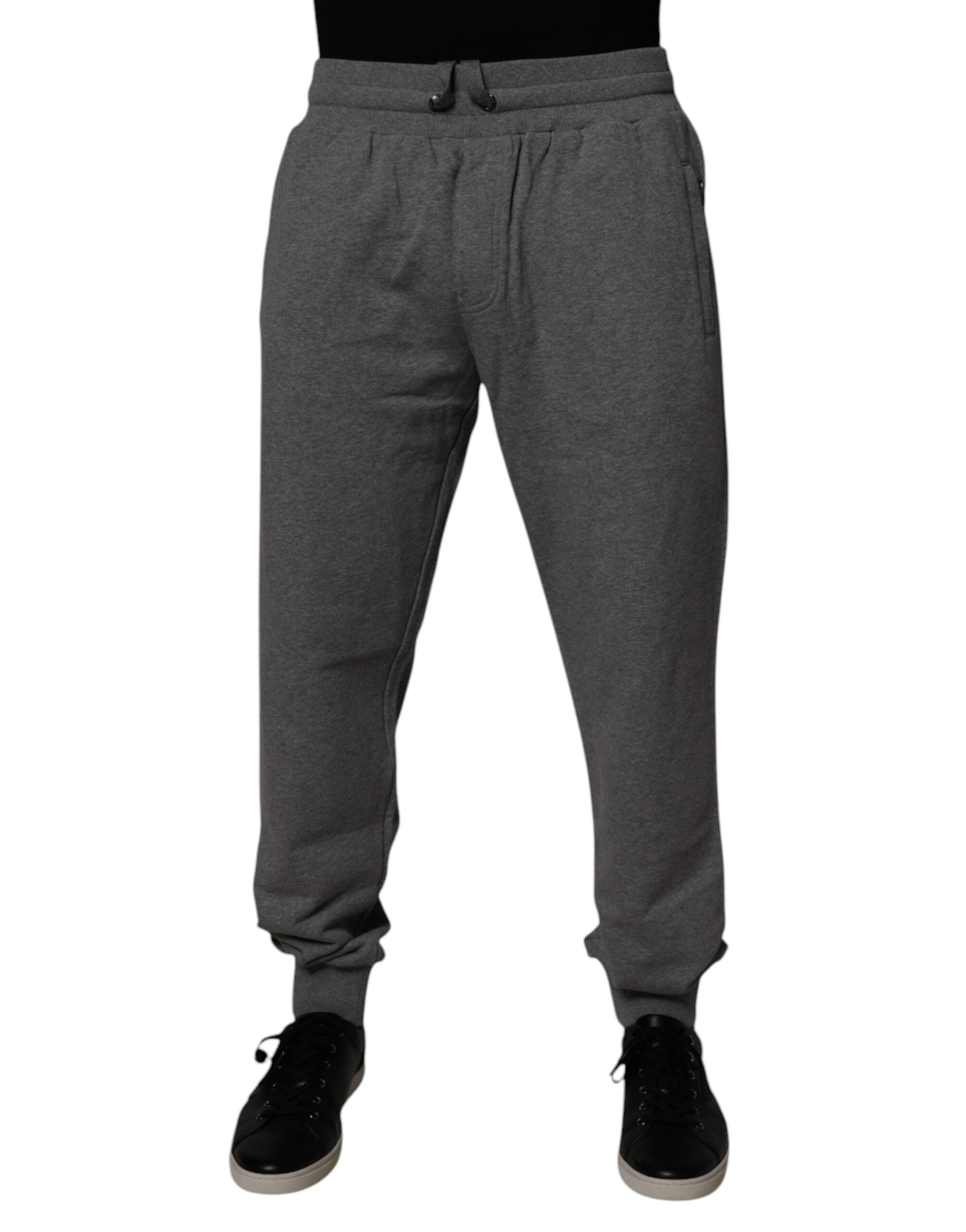 Dolce & Gabbana Graue Logo-Baumwoll-Jogginghose für Männer Jogginghose