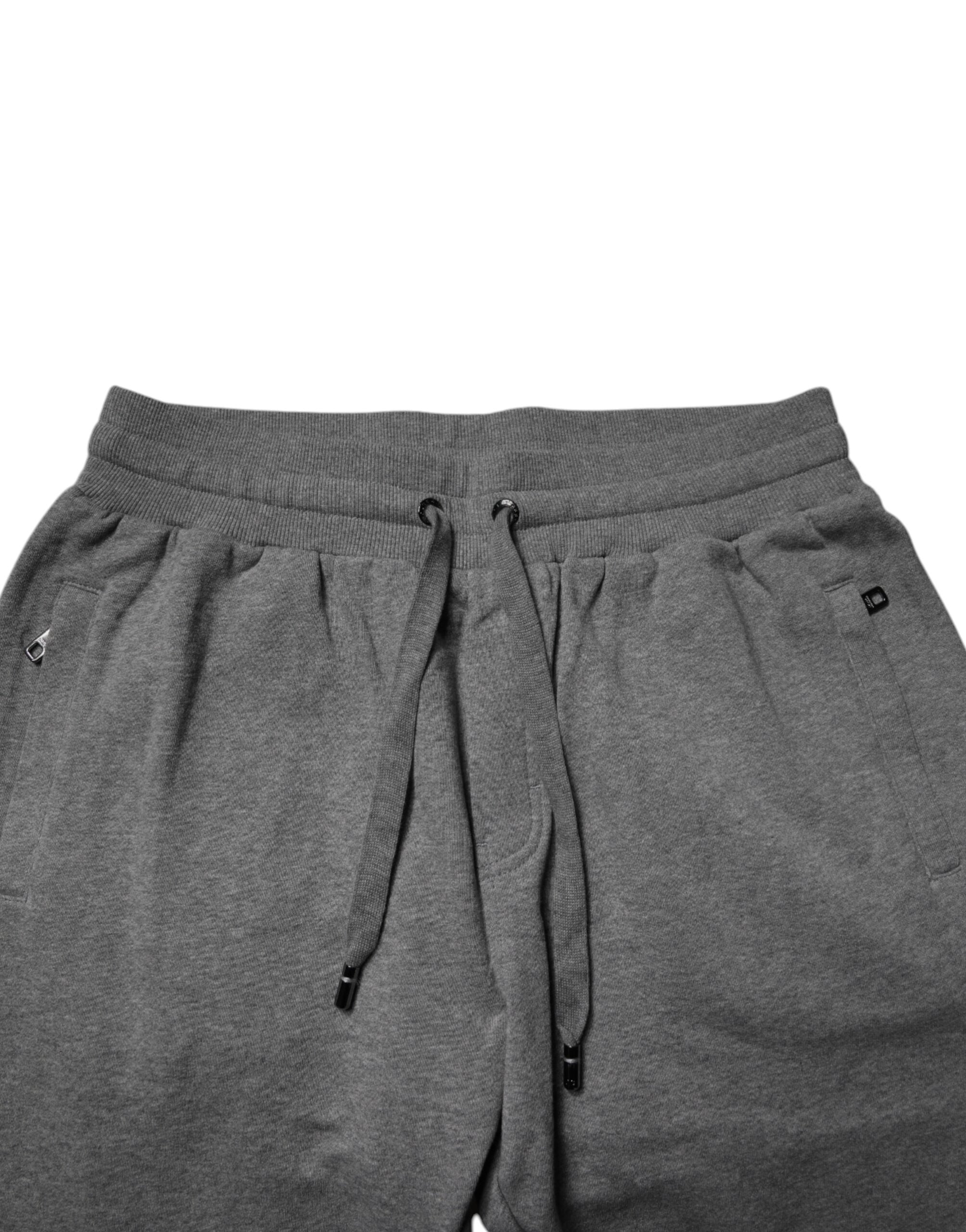 Dolce & Gabbana Graue Logo-Baumwoll-Jogginghose für Männer Jogginghose