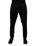 Dolce & Gabbana Schwarze Polyester Herren Jogger Sweatpants Hosen