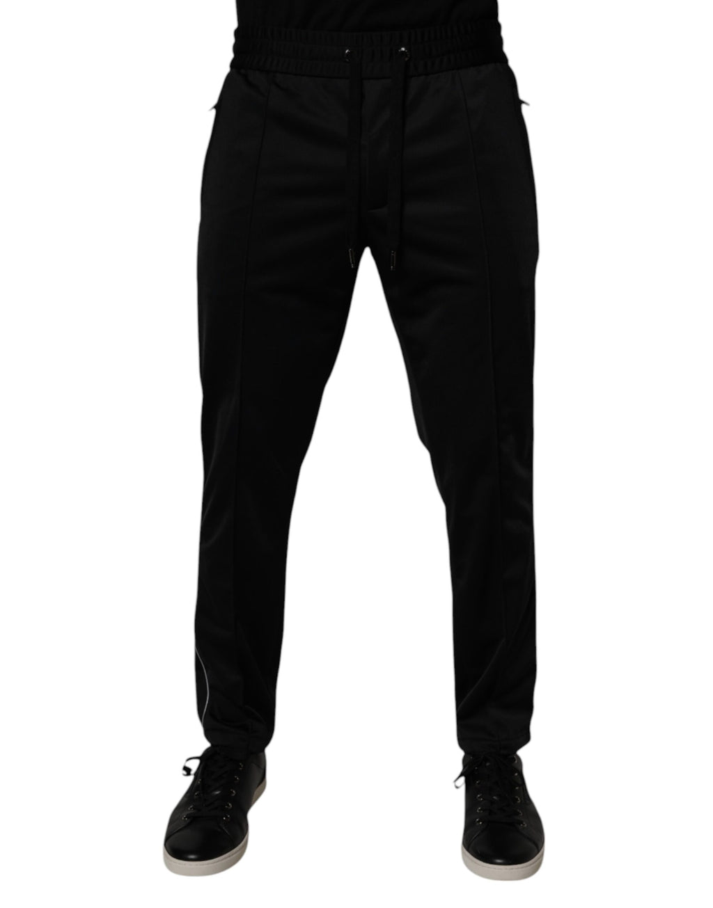 Dolce & Gabbana Schwarze Polyester Herren Jogger Sweatpants Hosen