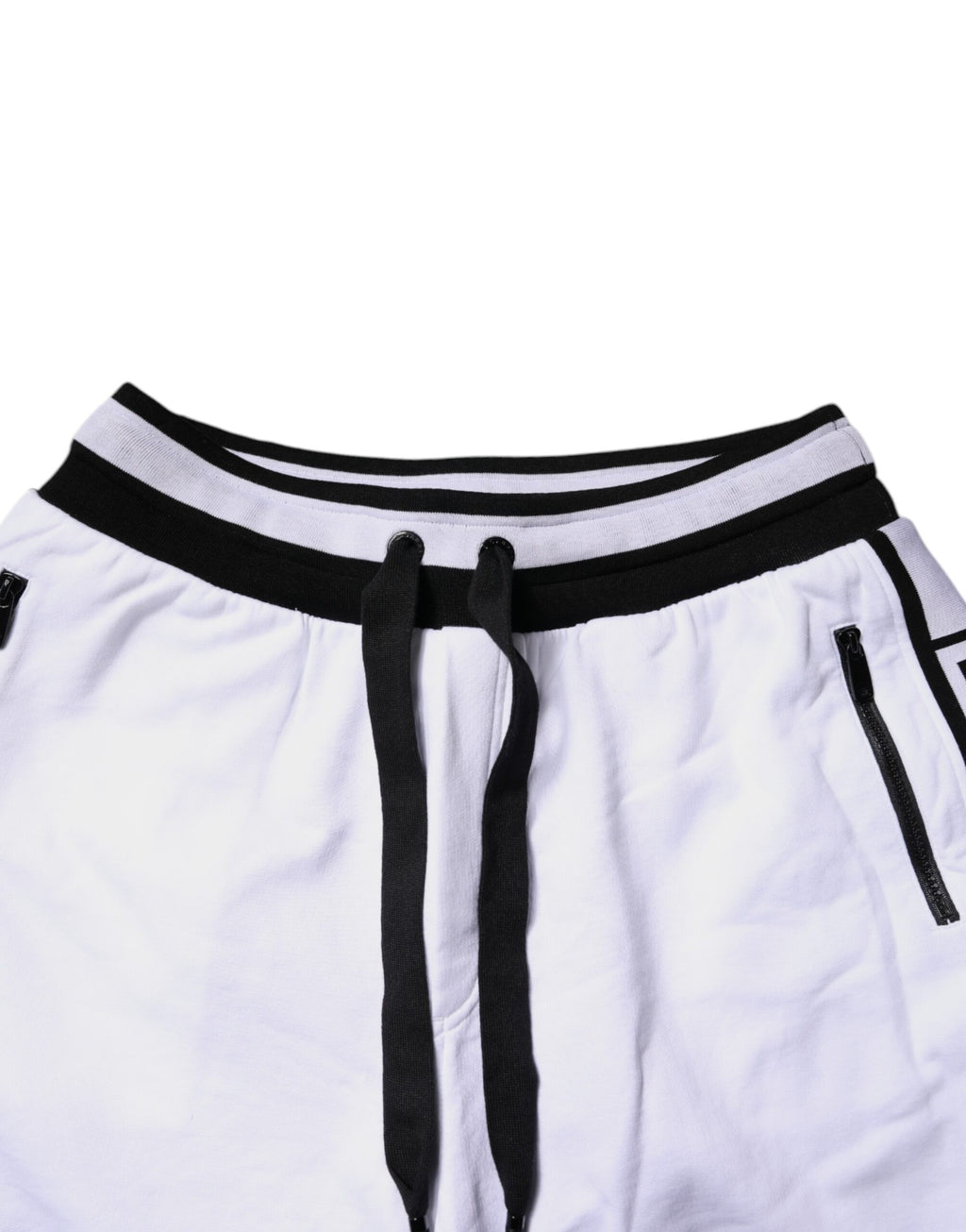 Dolce & Gabbana Black and White Cotton Layered Sweatpants