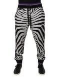 Dolce & Gabbana Black White Zebra Men's Jogger Sweatpants
