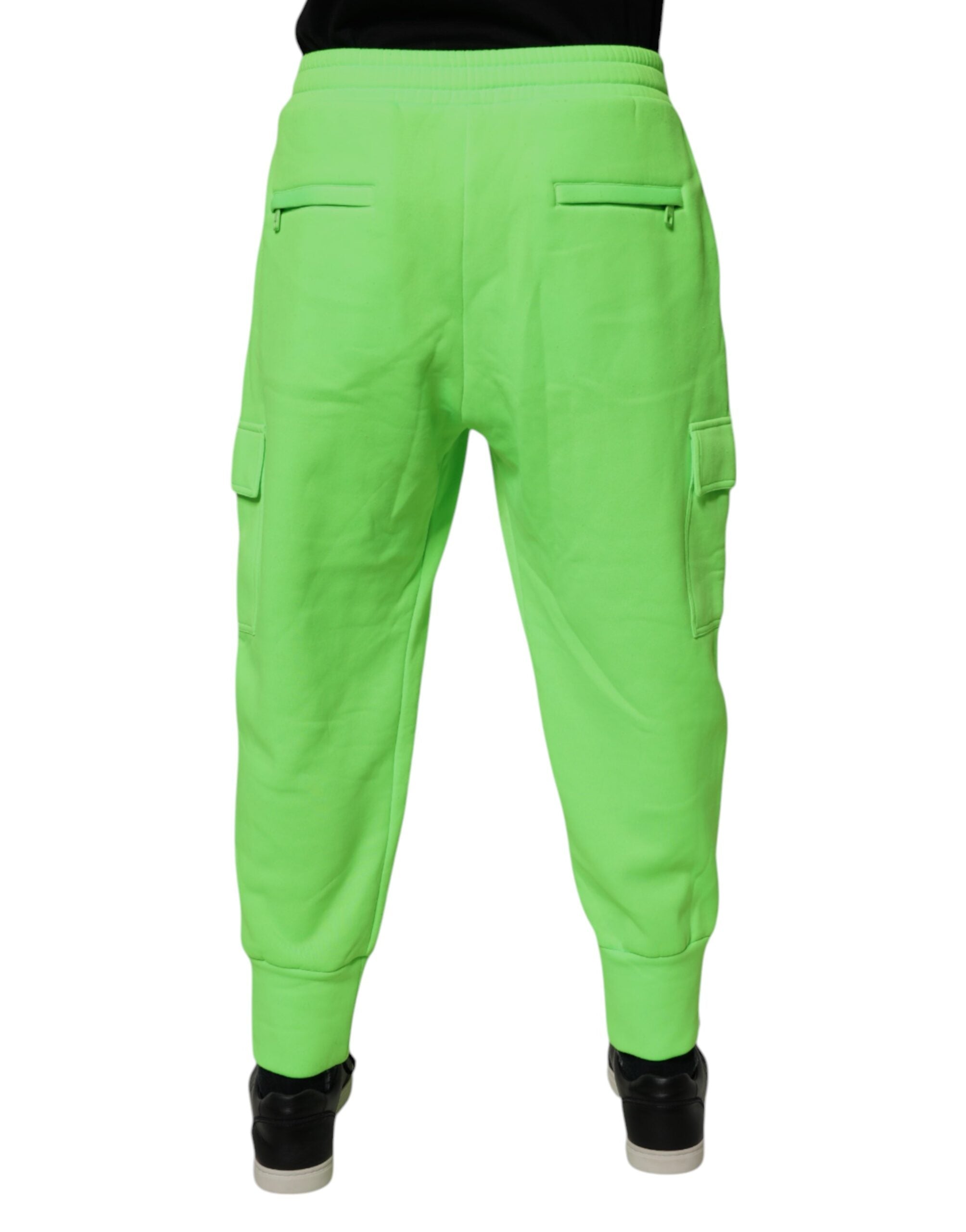 Dolce & Gabbana Neon Green Cargo Jogger Men's Sweatpants Trousers