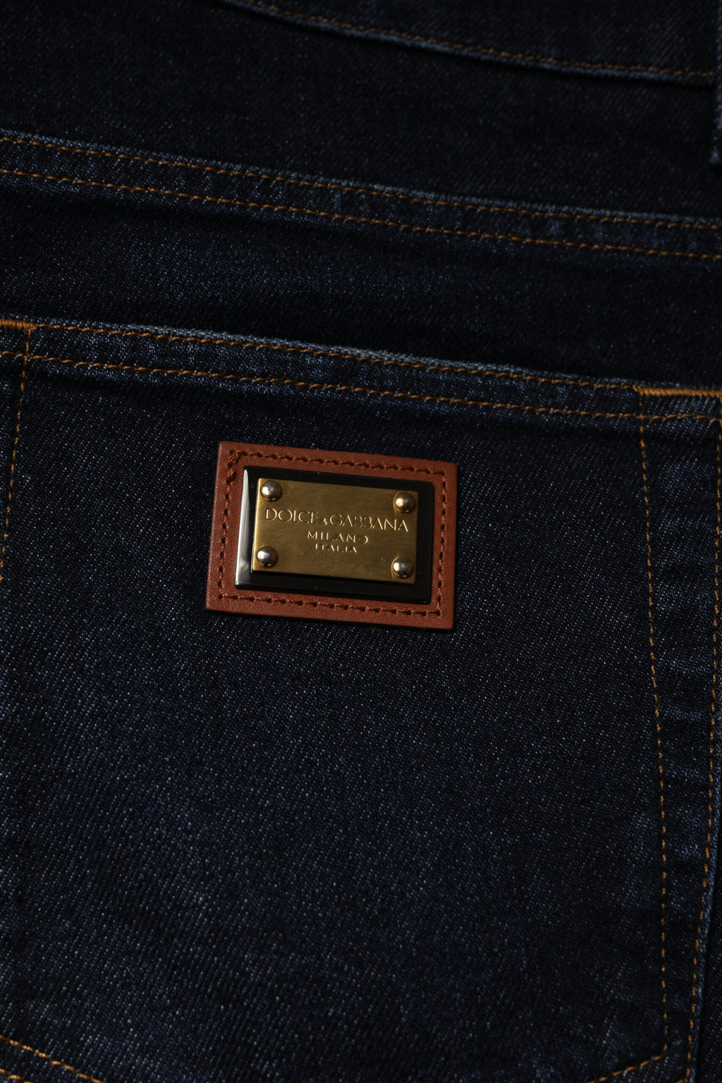 Dolce & Gabbana Dunkelblaue Baumwoll-Stretch-Skinny-Denim-Jeans