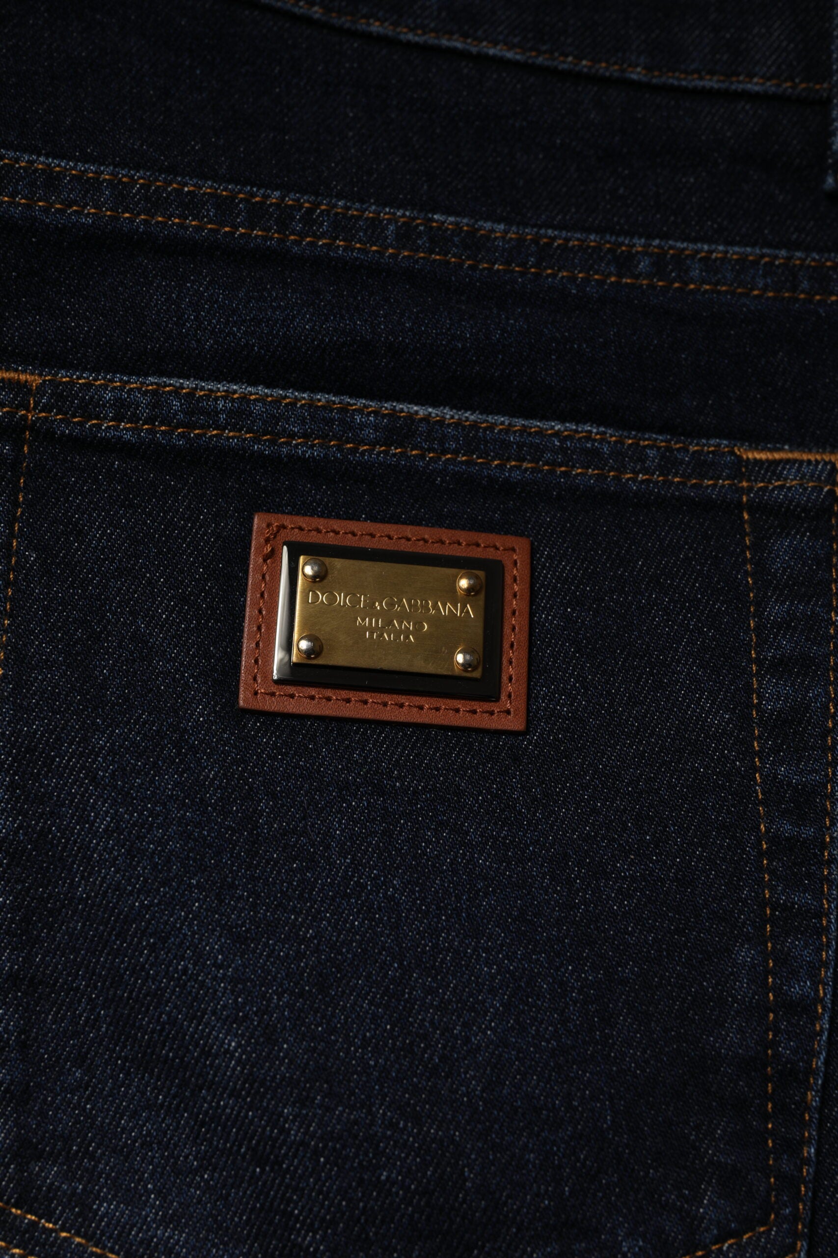 Dolce & Gabbana Dunkelblaue Baumwoll-Stretch-Skinny-Denim-Jeans