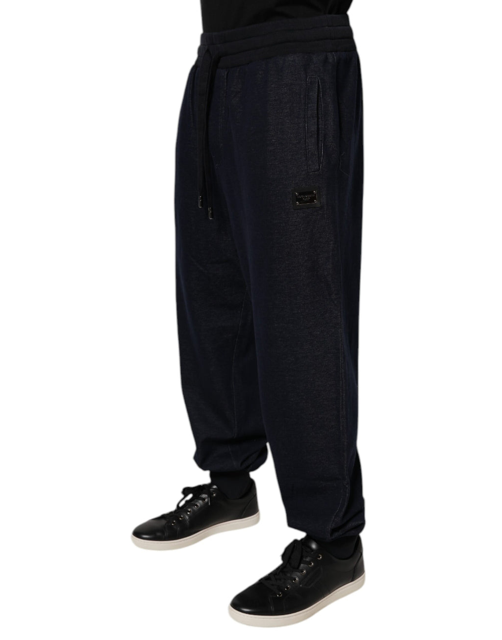 Dolce & Gabbana Black Jacquard Cotton Jogger Sweatpants