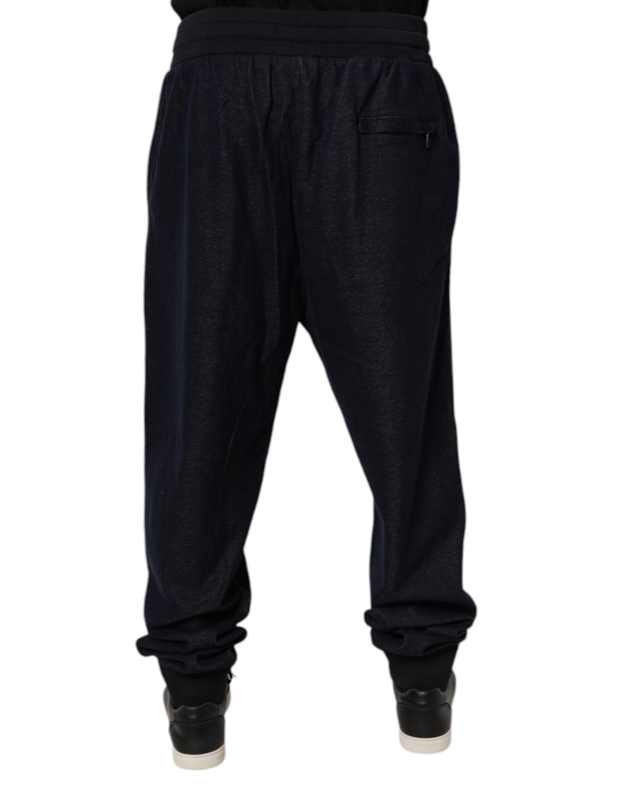 Dolce & Gabbana Black Jacquard Cotton Jogger Sweatpants
