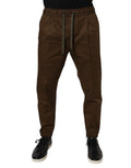 Dolce & Gabbana Brown Cotton-Stretch Jogger Sweatpants