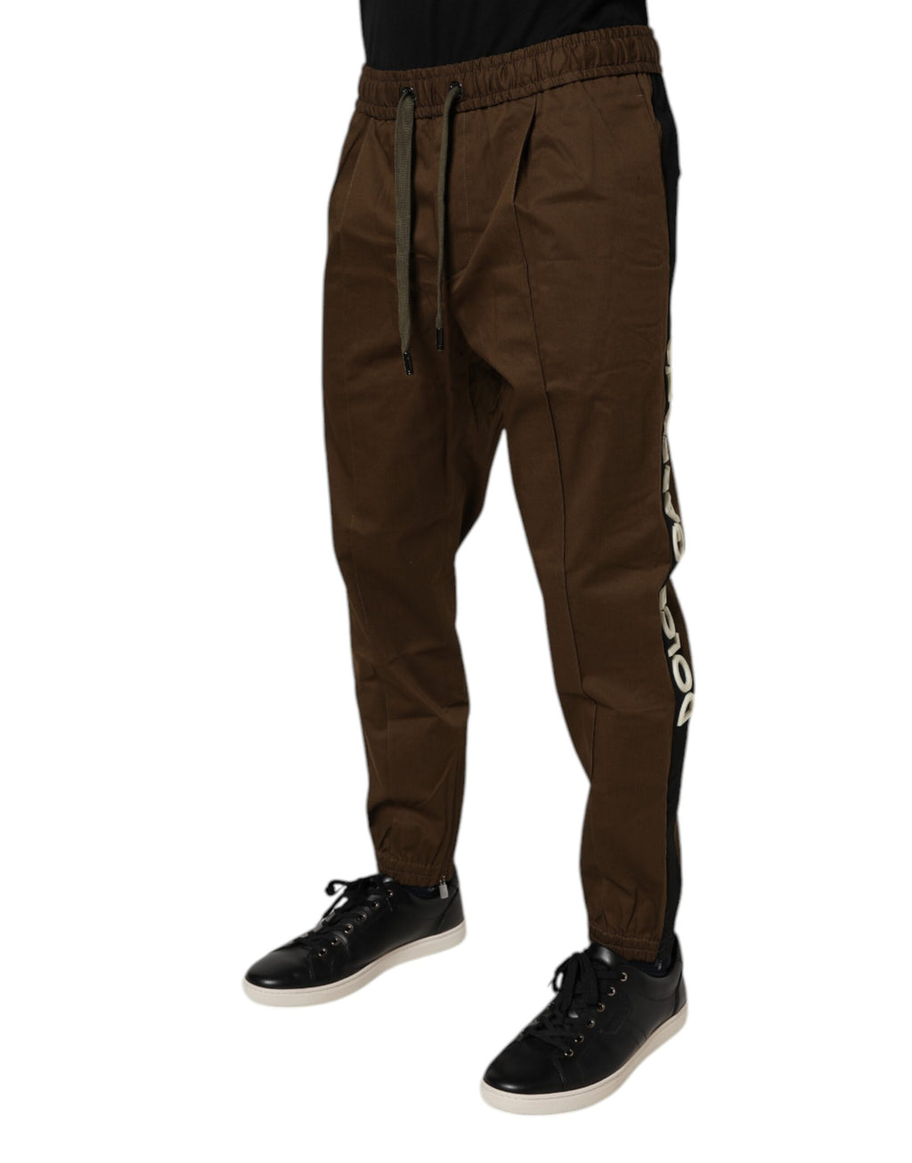 Dolce & Gabbana Brown Cotton-Stretch Jogger Sweatpants