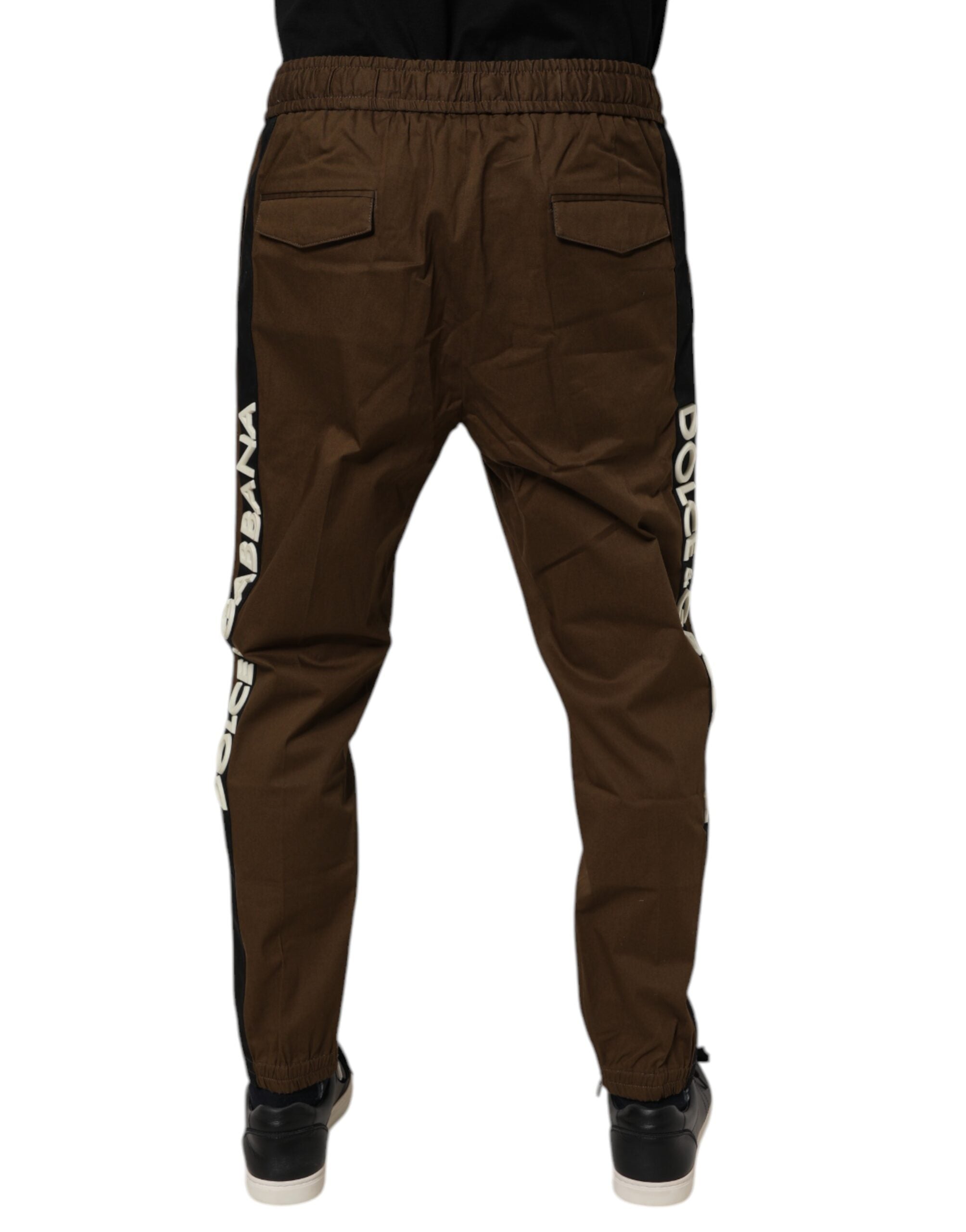 Dolce & Gabbana Brown Cotton-Stretch Jogger Sweatpants