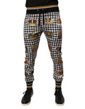 Dolce & Gabbana Multicolor Hahnentritt Krone Männer Sweatpants Hosen