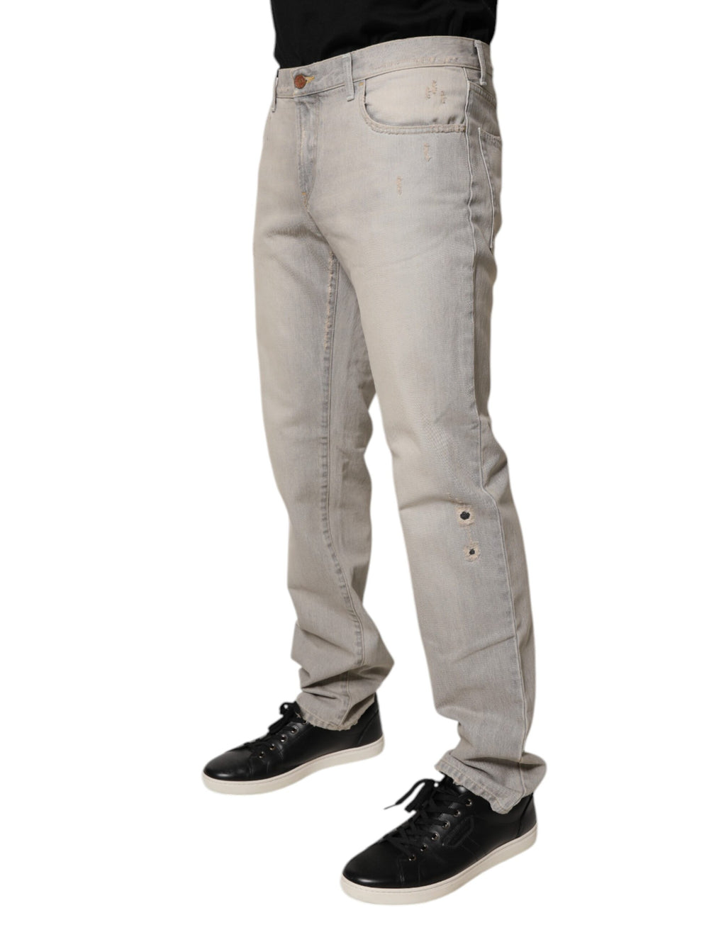 Dolce & Gabbana Light Grey Skinny Cotton Denim Jeans