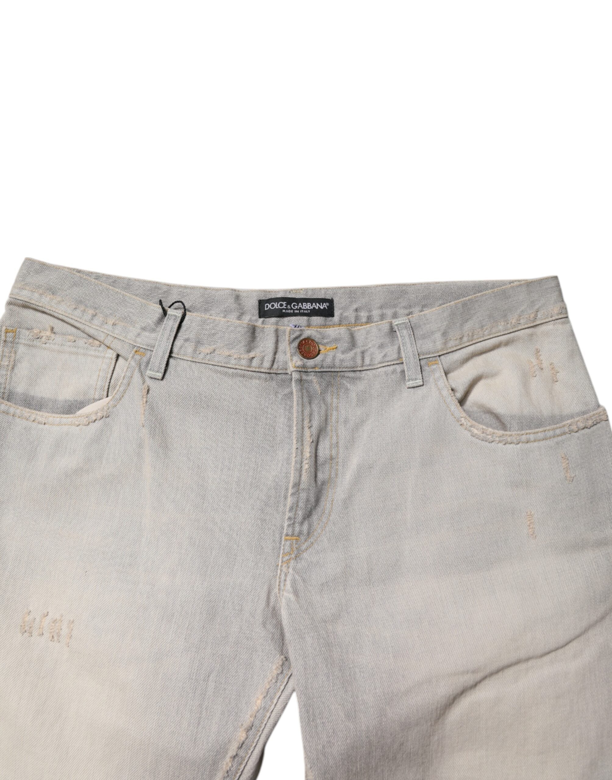 Dolce & Gabbana Light Grey Skinny Cotton Denim Jeans
