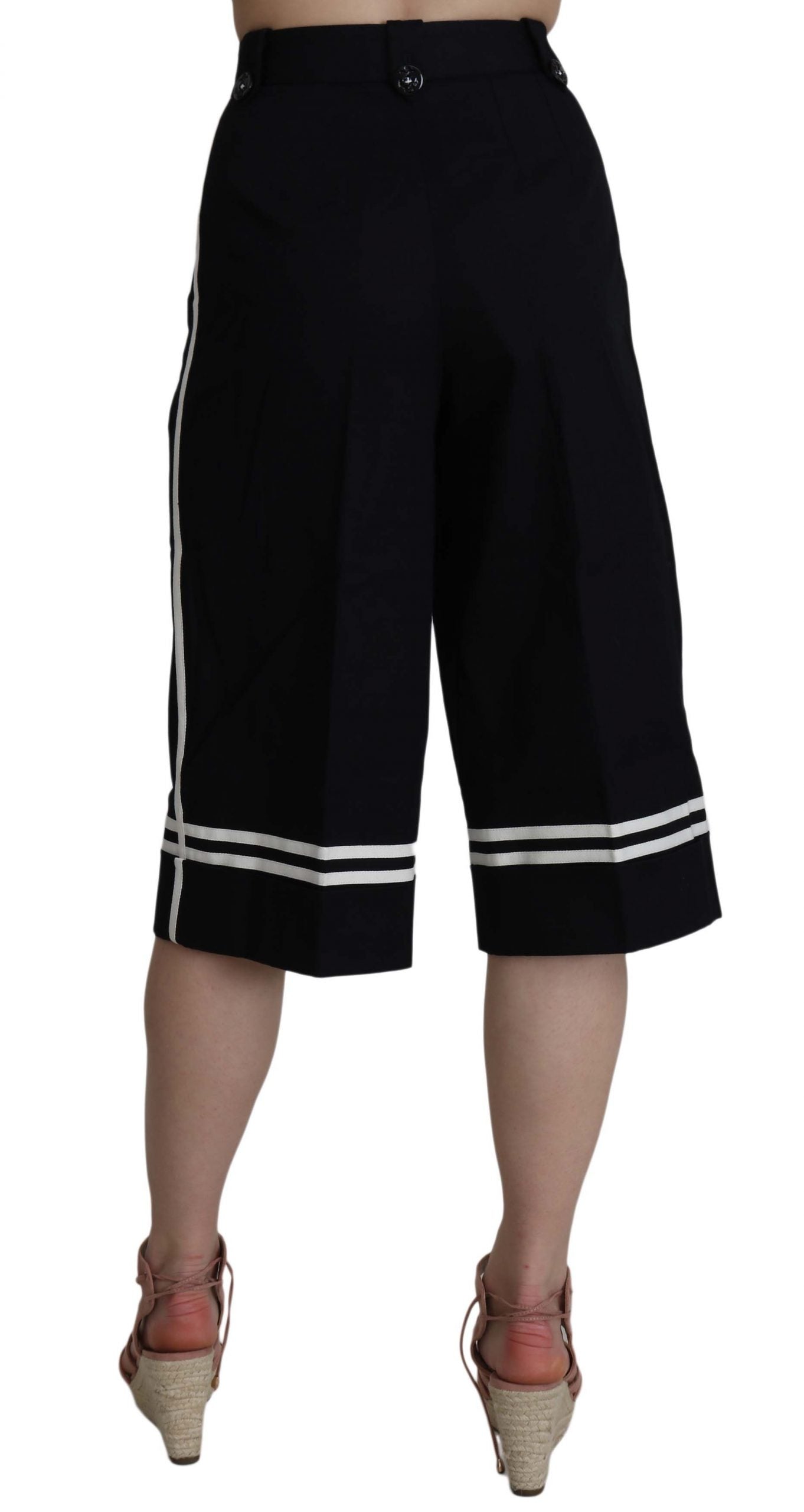 Dolce & Gabbana Embellished Black Cotton Trousers