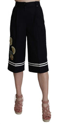 Dolce & Gabbana Embellished Black Cotton Trousers