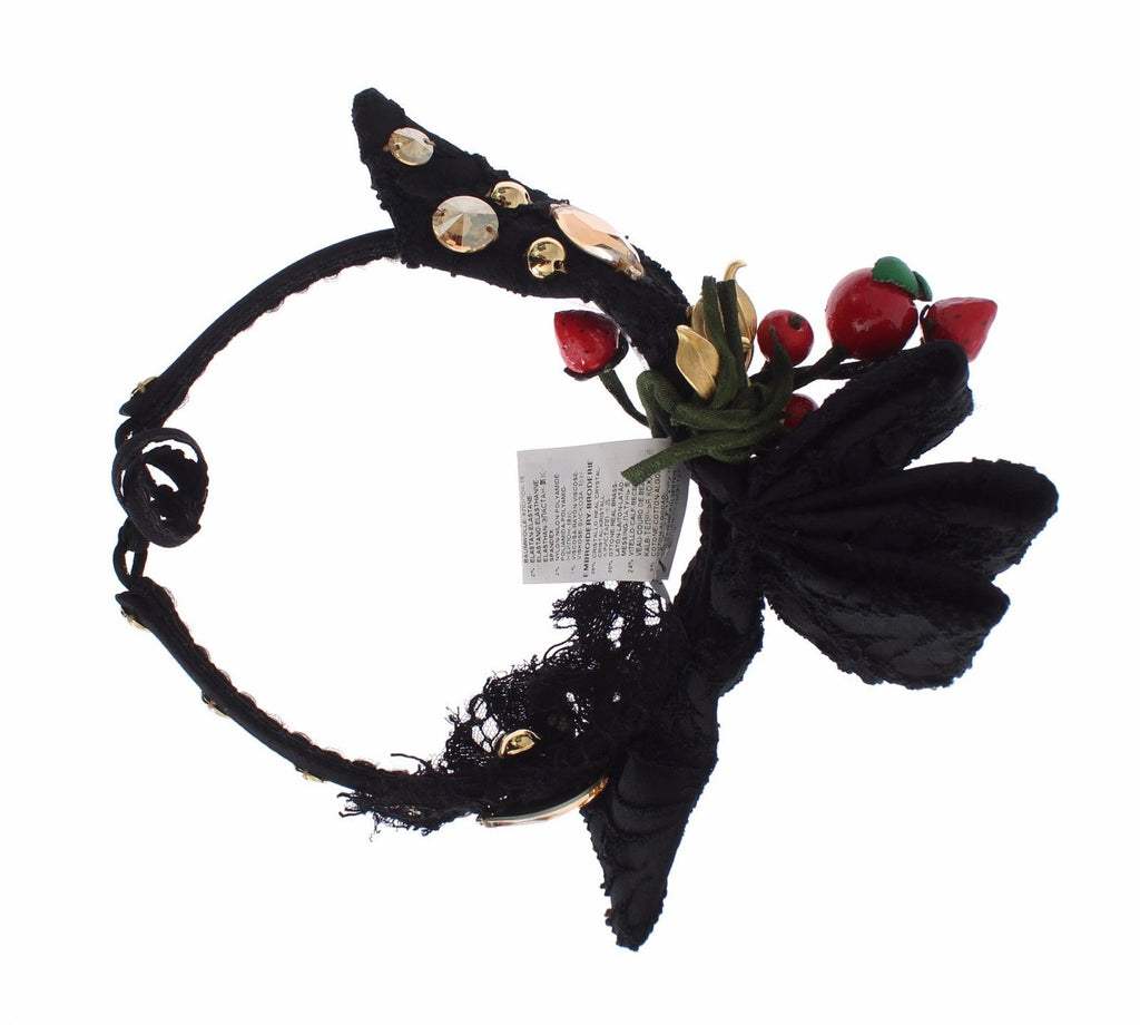 Dolce & Gabbana Diadem Stirnband Tiara Beere Frucht Kristall Schleife Haar