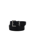 Saint Laurent Schwarzer Kalbsleder Bos Taurus Regular Gürtel