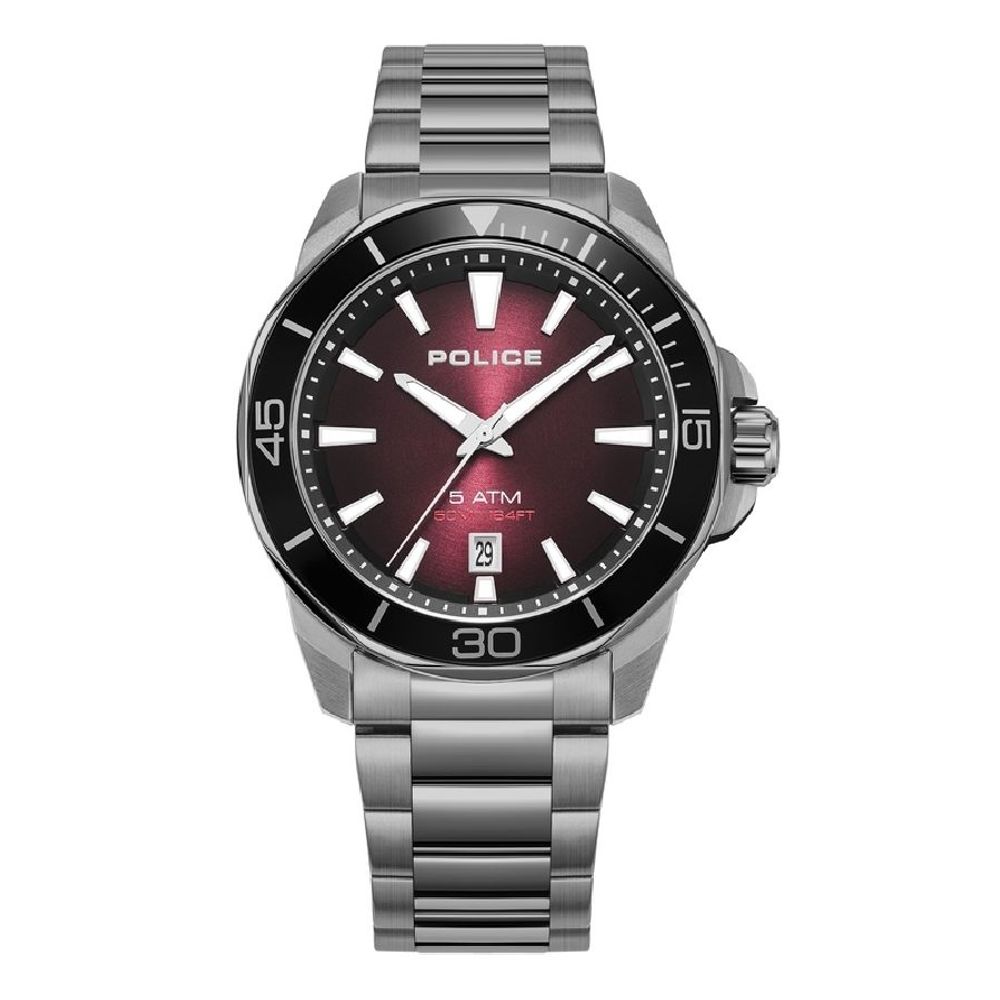 Police Elegante Edelstahl-Armbanduhr in Grau