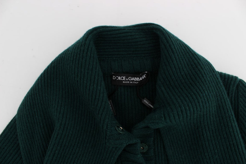 Dolce & Gabbana Green Cashmere Knit Cardigan