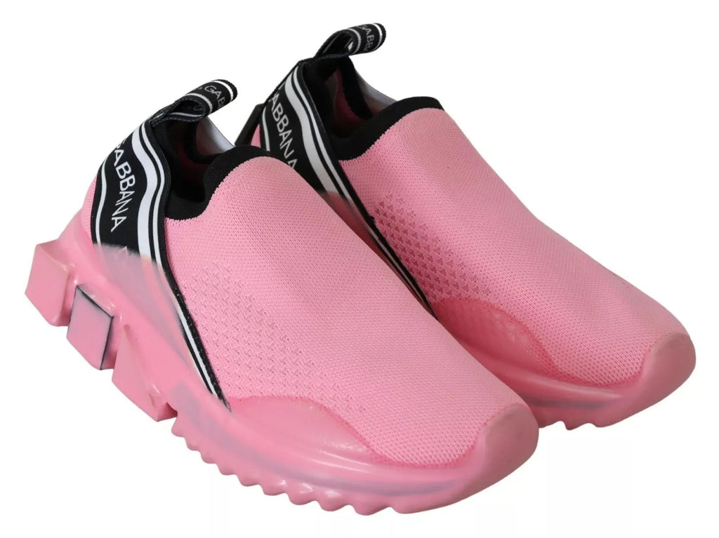 Dolce & Gabbana Rosa Low Top Sorrento Sneakers Slip On Freizeitschuhe