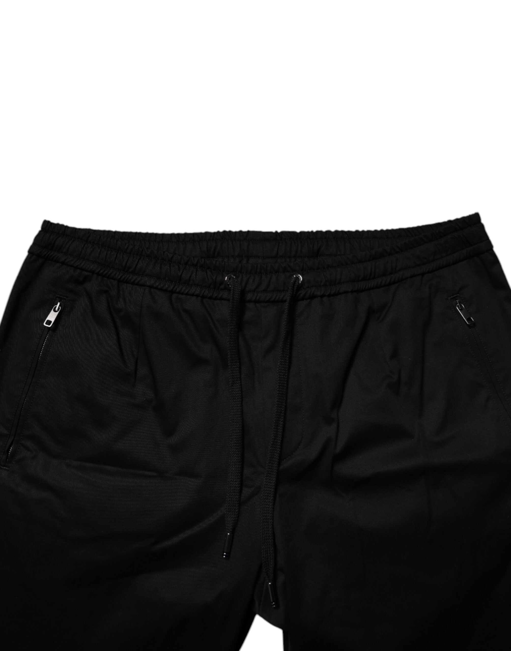 Dolce & Gabbana Schwarze Baumwoll-Stretch-Jogger-Sweatpants Hose