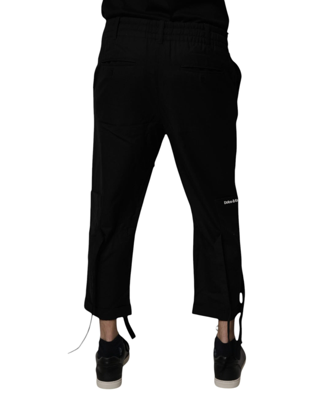 Dolce & Gabbana Schwarze Polyester Herren Cropped Pants