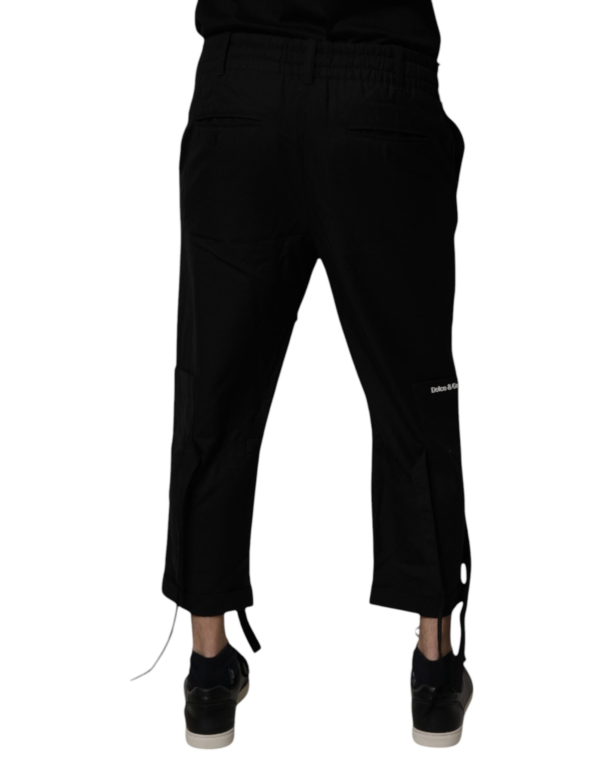 Dolce & Gabbana Schwarze Polyester Herren Cropped Pants