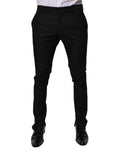 Dolce & Gabbana Black Virgin Wool Men's Skinny Dress Formal Pants
