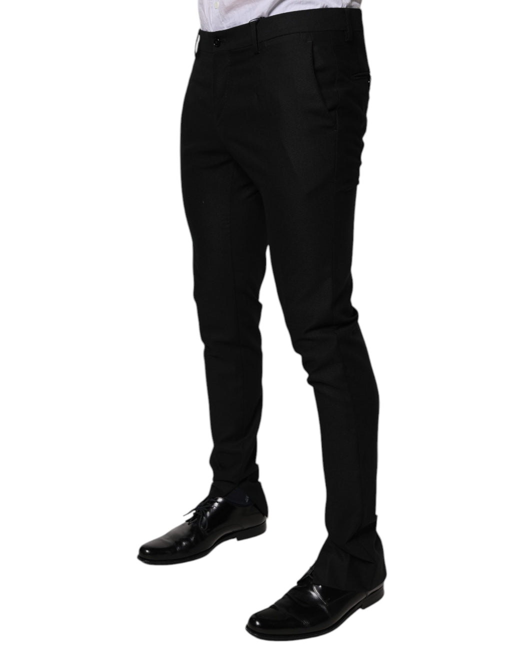 Dolce & Gabbana Black Virgin Wool Men's Skinny Dress Formal Pants