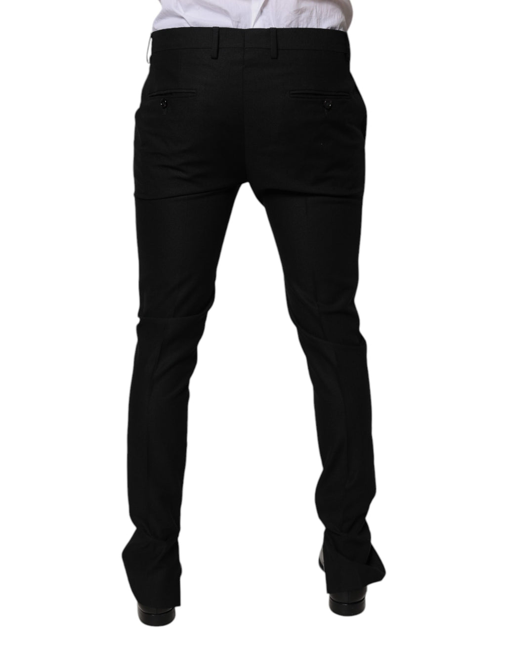 Dolce & Gabbana Black Virgin Wool Men's Skinny Dress Formal Pants