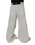 Dolce & Gabbana Weiße Hose mit mittlerer Taille und weitem Bein