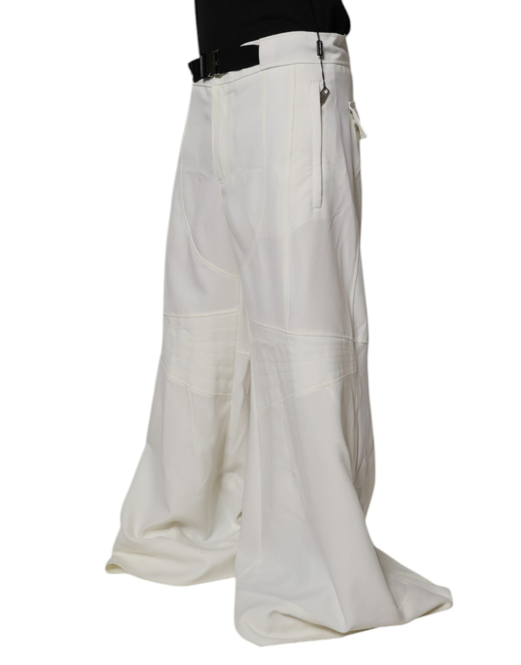Dolce & Gabbana Weiße Hose mit mittlerer Taille und weitem Bein