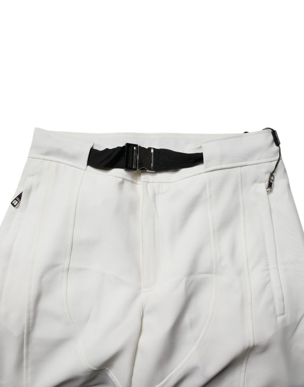 Dolce & Gabbana Weiße Hose mit mittlerer Taille und weitem Bein