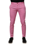 Dolce & Gabbana Pink Cotton Slim Fit Men's Formal Dress Pants