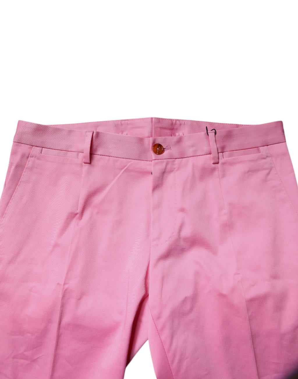 Dolce & Gabbana Pink Cotton Slim Fit Men's Formal Dress Pants