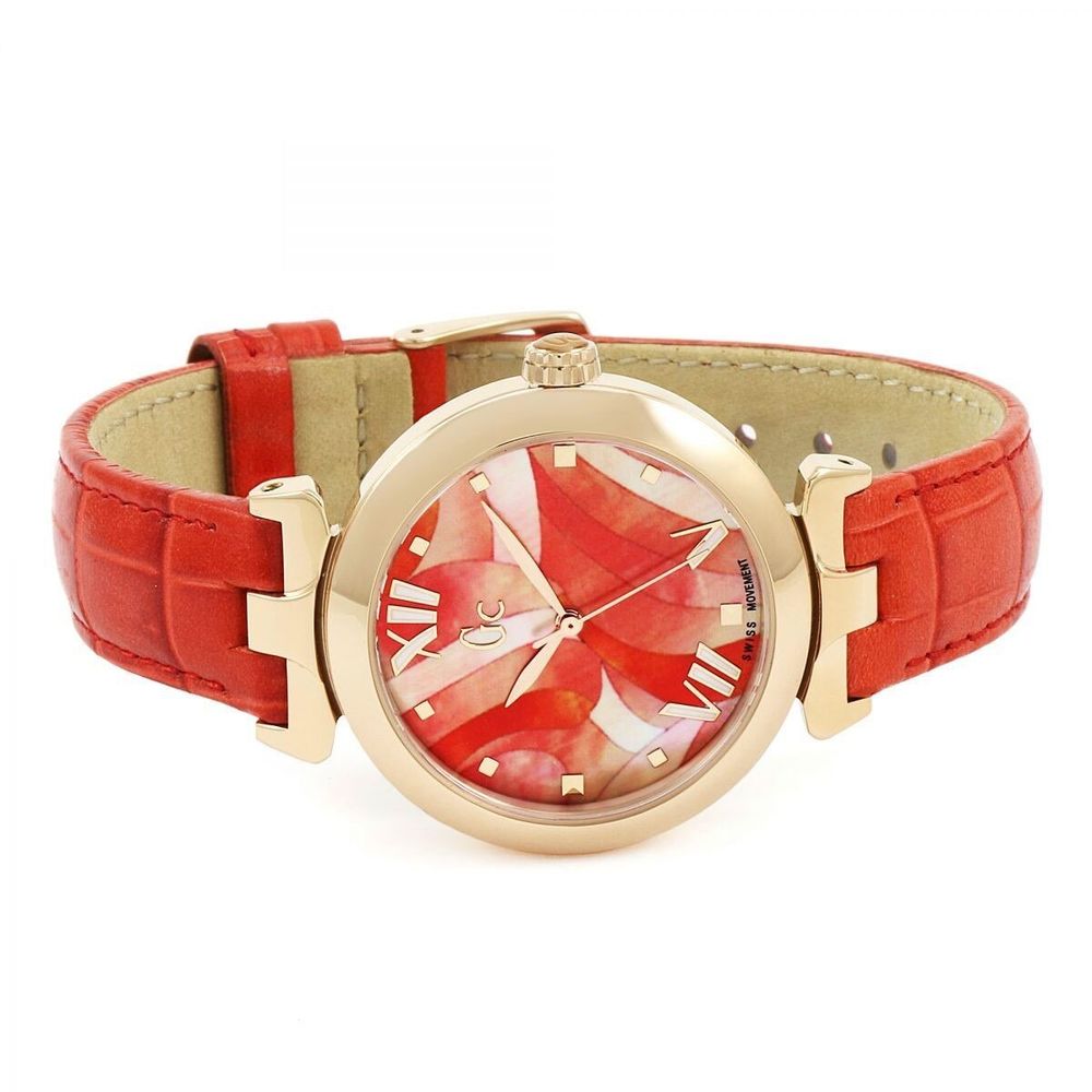 GC Orange Leder-Armbanduhr