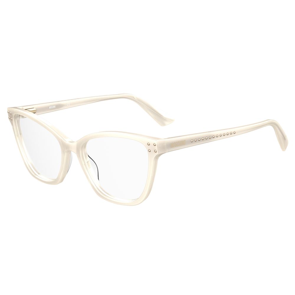 Moschino Cremefarbene Acetat-Brille (Gestelle)